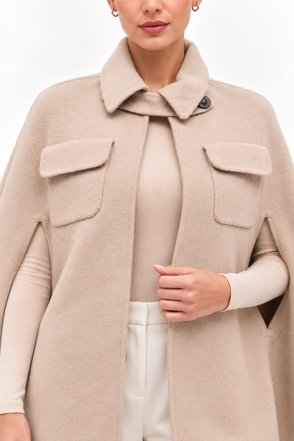 The Pierre Oatmeal Cape Coat | Women’s Winter Cape
