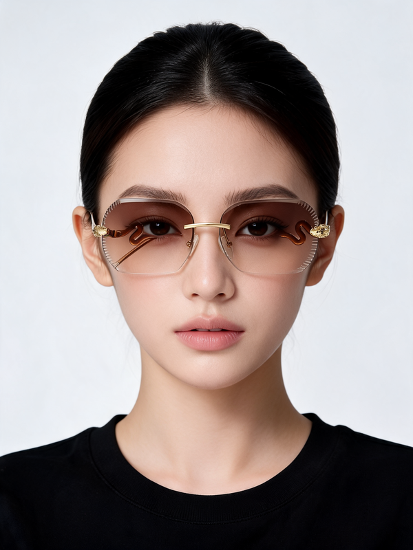 Rimless UV Protective Sunglasses