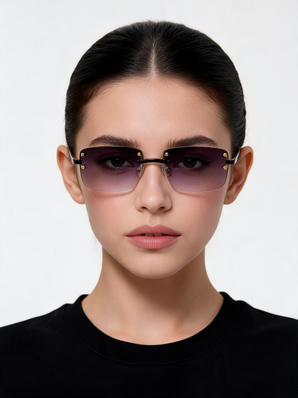 Rimless Gradient Tinted Sunglasses