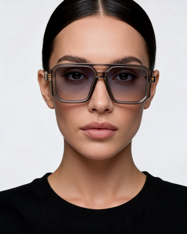 Oversized Square Sunglasses with Gradient Lenses